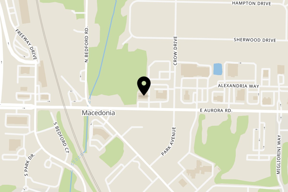 Map showing the location of Casa D'angelo on 893 E Aurora Rd in Macedonia